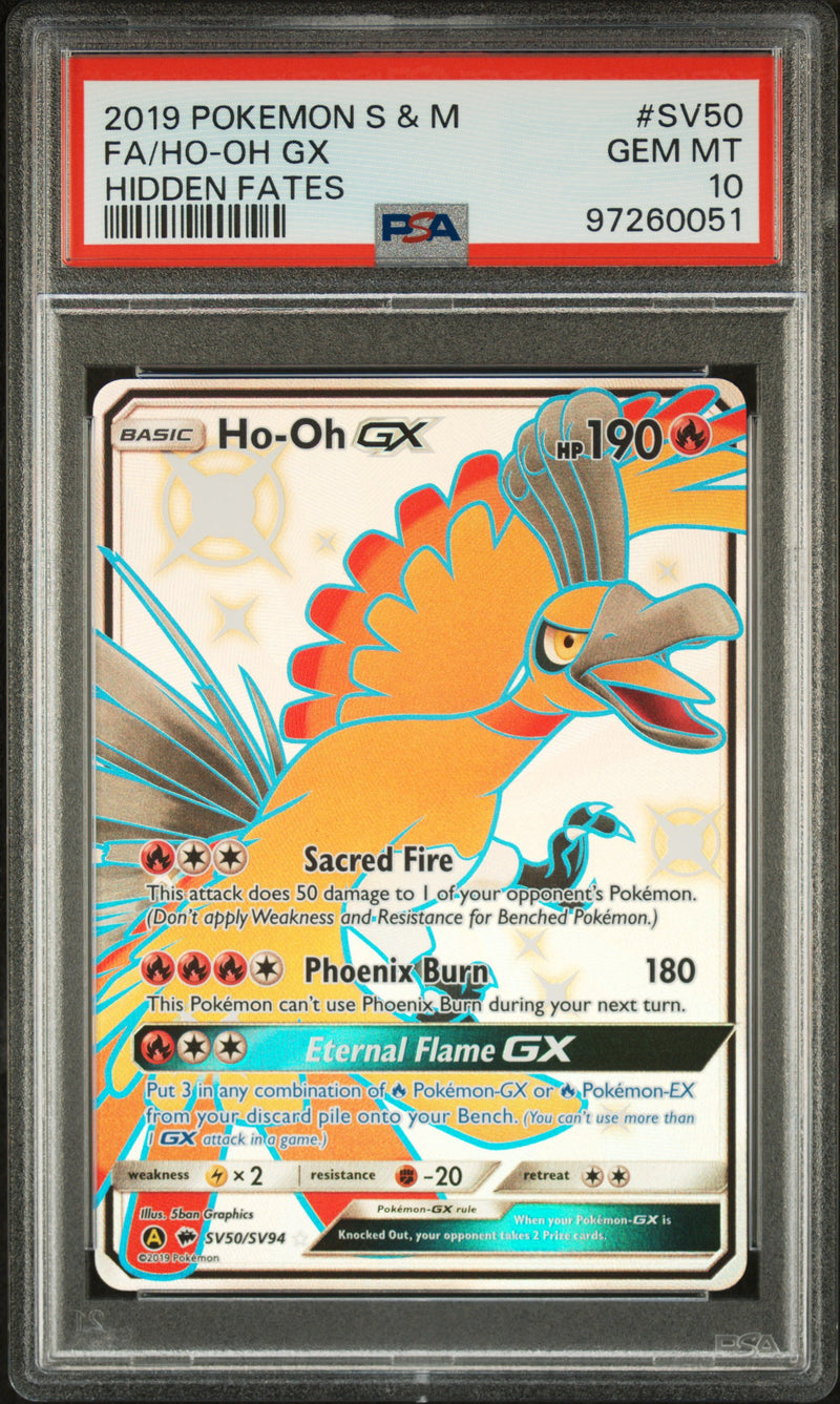 PSA 10 - Hidden Fates - Ho-Oh Gx
