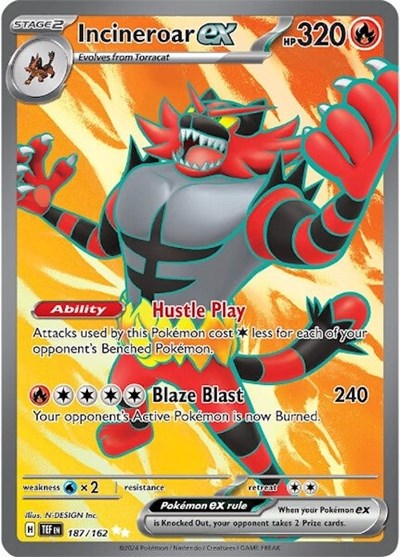 Incineroar ex - (187/162) - SV05: Temporal Forces - (Ultra Rare)
