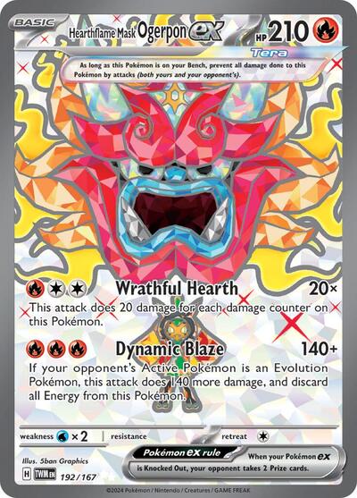 Hearthflame Mask Ogerpon ex - (192/167) - SV06: Twilight Masquerade - (Ultra Rare)