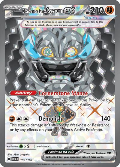 Cornerstone Mask Ogerpon ex - (199/167) - SV06: Twilight Masquerade - (Ultra Rare)
