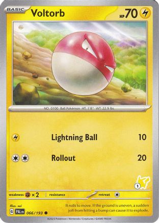 Voltorb (066/193) (Pikachu Stamp #1) [Battle Academy 2024]