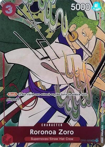 Roronoa Zoro (English Version 1st Anniversary Set) - (OP01-025) - One Piece Promotion Cards - (Super Rare)