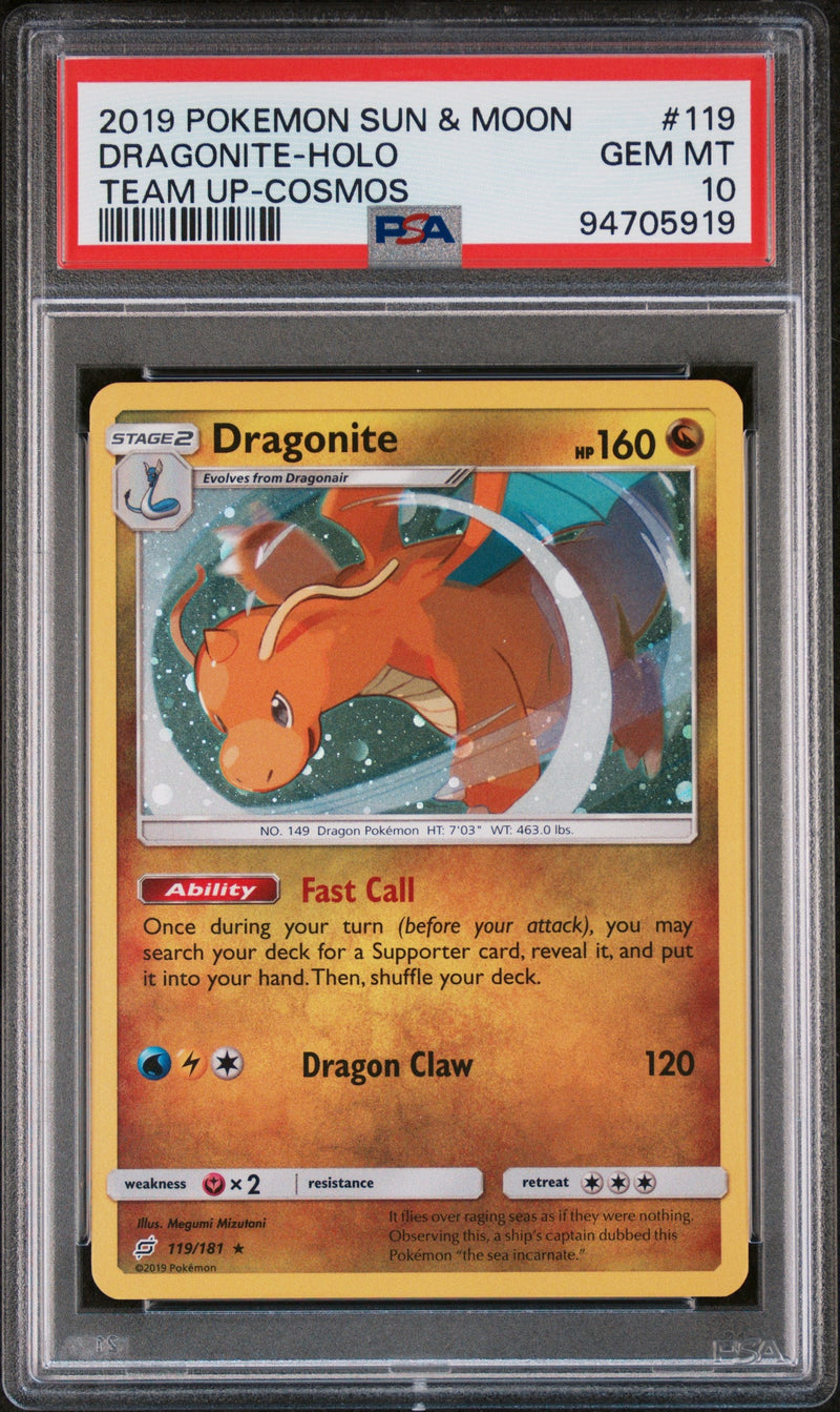 PSA 10 - Team Up - Dragonite