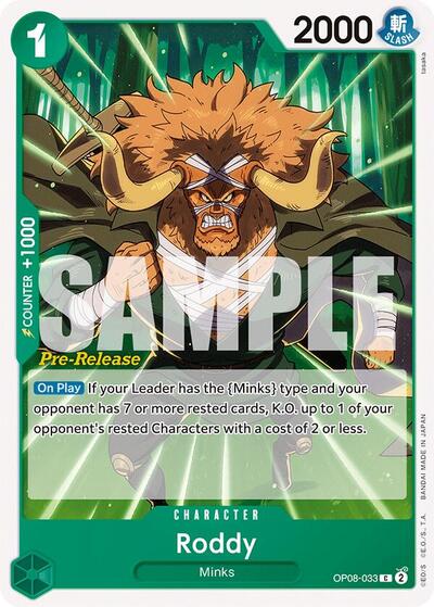 Roddy - (OP08-033) - Two Legends Pre-Release Cards - (Common)