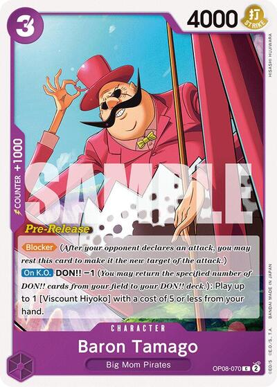 Baron Tamago - (OP08-070) - Two Legends Pre-Release Cards - (Common)