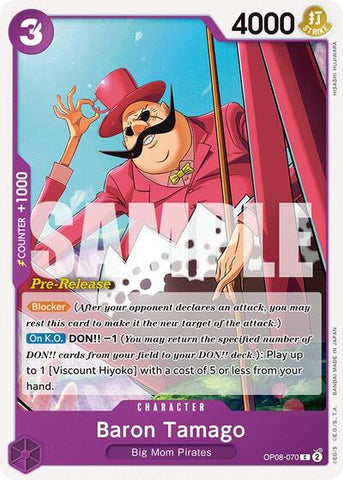 Baron Tamago - (OP08-070) - Two Legends Pre-Release Cards - (Common)