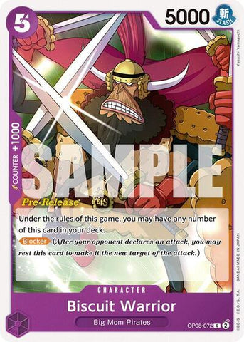 Biscuit Warrior - (OP08-072) - Two Legends Pre-Release Cards - (Common)