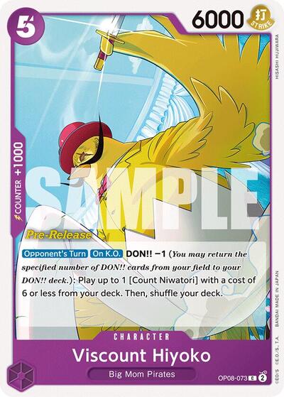 Viscount Hiyoko - (OP08-073) - Two Legends Pre-Release Cards - (Common)