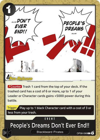 People's Dreams Don't Ever End!! - (OP08-096) - Two Legends Pre-Release Cards - (Common)