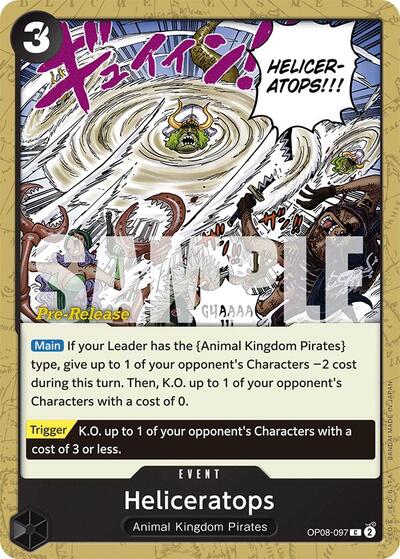 Heliceratops - (OP08-097) - Two Legends Pre-Release Cards - (Common)