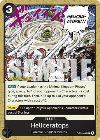 Heliceratops - (OP08-097) - Two Legends Pre-Release Cards - (Common)