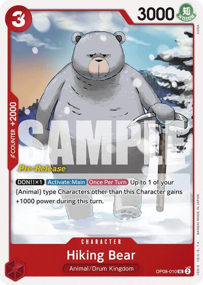 Hiking Bear - (OP08-010) - Two Legends Pre-Release Cards - (Uncommon)