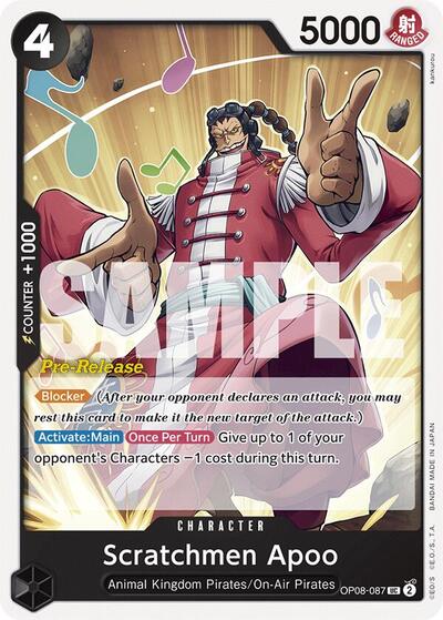 Scratchmen Apoo - (OP08-087) - Two Legends Pre-Release Cards - (Uncommon)