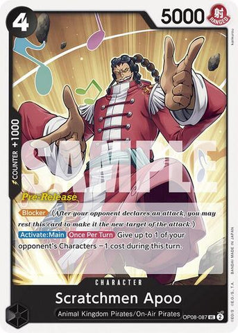 Scratchmen Apoo - (OP08-087) - Two Legends Pre-Release Cards - (Uncommon)