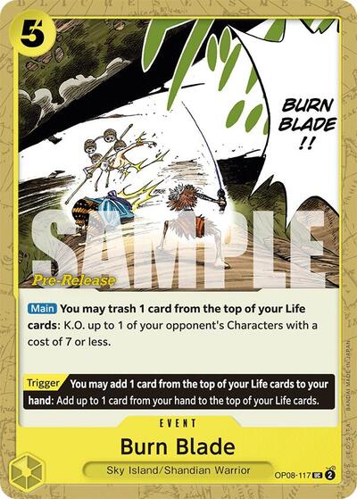 Burn Blade - (OP08-117) - Two Legends Pre-Release Cards - (Uncommon)