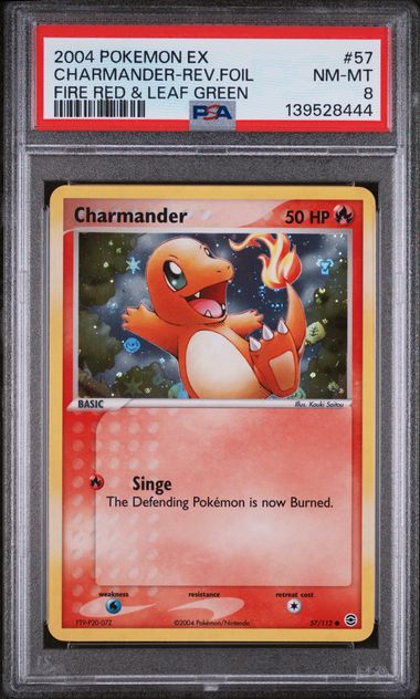 PSA 8 - Fire Red & Leaf Green - Charmander Reverse Holo