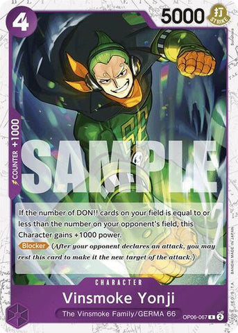 Vinsmoke Yonji (Jolly Roger) - (OP06-067) - Premium Booster -The Best- (Rare)