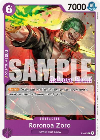 Roronoa Zoro (ST15 ST20 Release Event Pack) - (P-045) - One Piece Promotion Cards - (Promo)