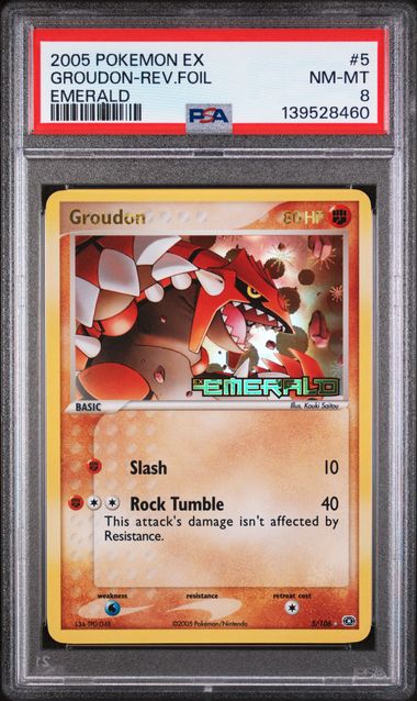 PSA 8 - EX Emerald - Groudon Reverse Foil