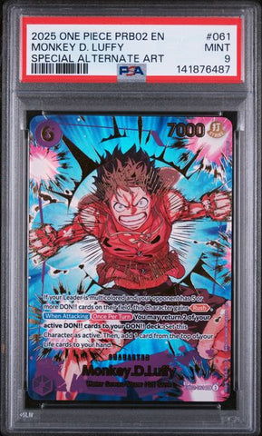 PSA 9 - PRB02- Monkey.D. Luffy SP #061