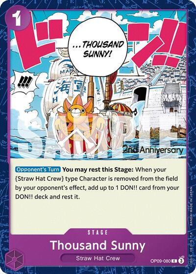 Thousand Sunny - (OP09-080) - Emperors in the New World: 2nd Anniversary Tournament Cards - (Common)