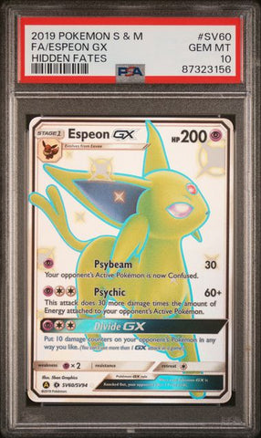 PSA 10 - Hidden Fates - Espeon GX #SV60