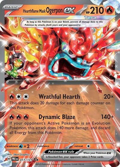 Hearthflame Mask Ogerpon ex - (017/131) - SV: Prismatic Evolutions - (Double Rare)