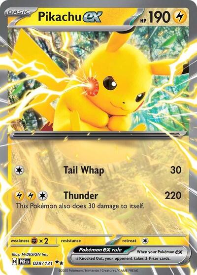 Pikachu ex - (028/131) - SV: Prismatic Evolutions - (Double Rare)