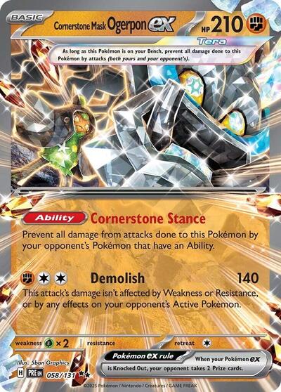 Cornerstone Mask Ogerpon ex - (058/131) - SV: Prismatic Evolutions - (Double Rare)