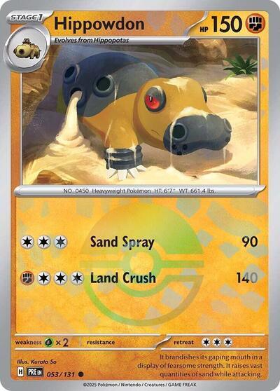 Hippowdon (Poke Ball Pattern) - (053/131) - SV: Prismatic Evolutions - (Common)