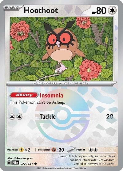 Hoothoot (Poke Ball Pattern) - (077/131) - SV: Prismatic Evolutions - (Common)