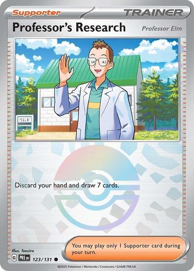 Professor's Research [Professor Elm] (Poke Ball Pattern) - (123/131) - SV: Prismatic Evolutions - (Common)