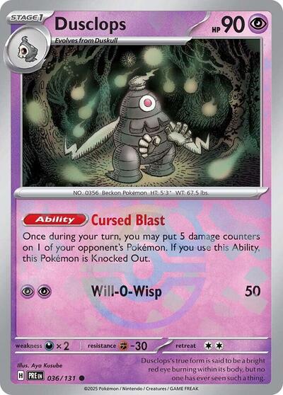 Dusclops (Master Ball Pattern) - (036/131) - SV: Prismatic Evolutions - (Common)