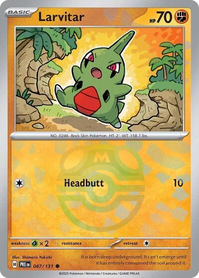 Larvitar (Master Ball Pattern) - (047/131) - SV: Prismatic Evolutions - (Common)