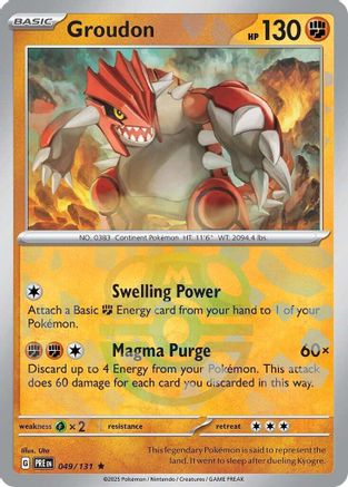 Groudon (049/131) (Master Ball Pattern) [Scarlet & Violet: Prismatic Evolutions]