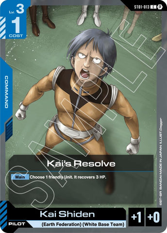Image for Kai's Resolve (ST01-013) - Gundam Card Game