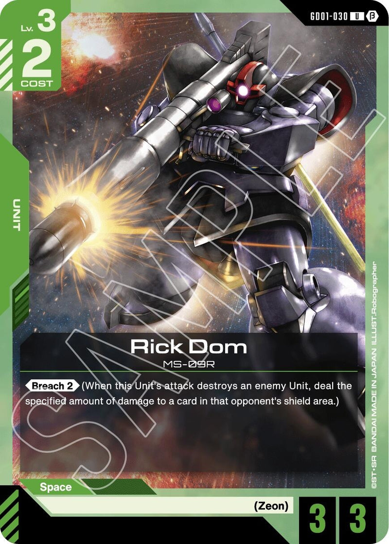 Image for Rick Dom (GD01-030) - Gundam Card Game