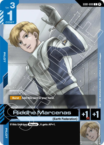 Image for Riddhe Marcenas (GD01-089) - Gundam Card Game