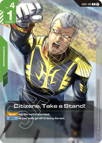 Image for Citizens, Take a Stand! (GD01-105) - Gundam Card Game