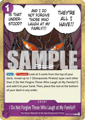 I Do Not Forgive Those Who Laugh at My Family!!! - (OP10-078) - Royal Blood - (Rare)