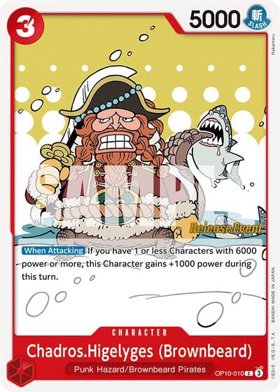 Chadros.Higelyges (Brownbeard) - (OP10-010) - Royal Blood Release Event Cards - (Common)