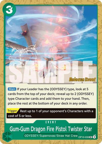 Gum-Gum Dragon Fire Pistol Twister Star - (OP10-039) - Royal Blood Release Event Cards - (Uncommon)
