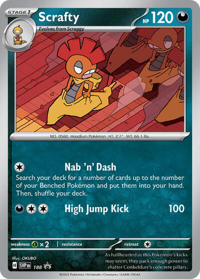 Scrafty (Cosmos Holo) - (188) - SV: Scarlet & Violet Promo Cards - (Promo)