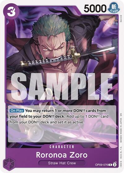 Roronoa Zoro (Reprint) - (OP09-076) - Starter Deck 26: PURPLE/BLACK Monkey.D.Luffy - (Rare)