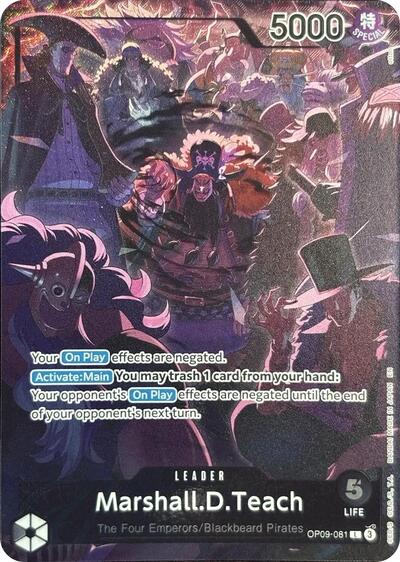 Marshall.D.Teach (English Version 2nd Anniversary Set) - (OP09-081) - One Piece Promotion Cards - (Leader)