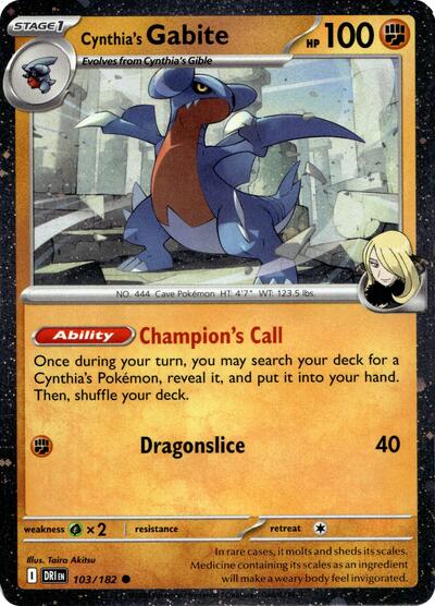 Cynthia's Gabite (Cosmos Holo) - (103/182) - Miscellaneous Cards & Products - (Common)