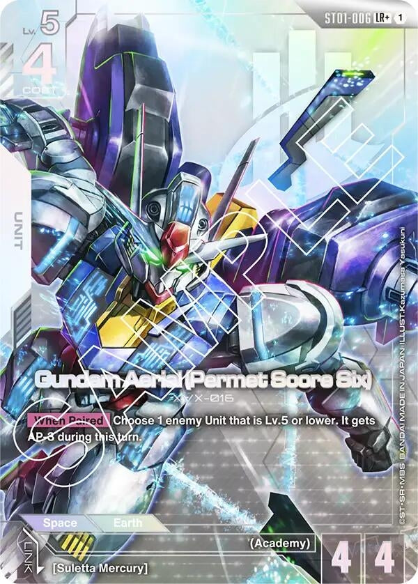 Image for Gundam Aerial (Permet Score Six) (LR+) (ST01-006) - Gundam Card Game