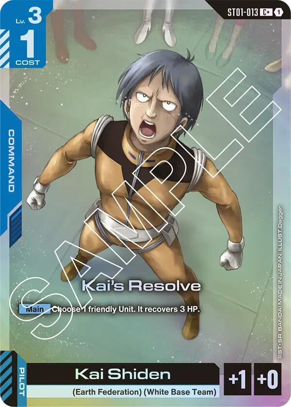 Image for Kai's Resolve (C+) (ST01-013) - Gundam Card Game