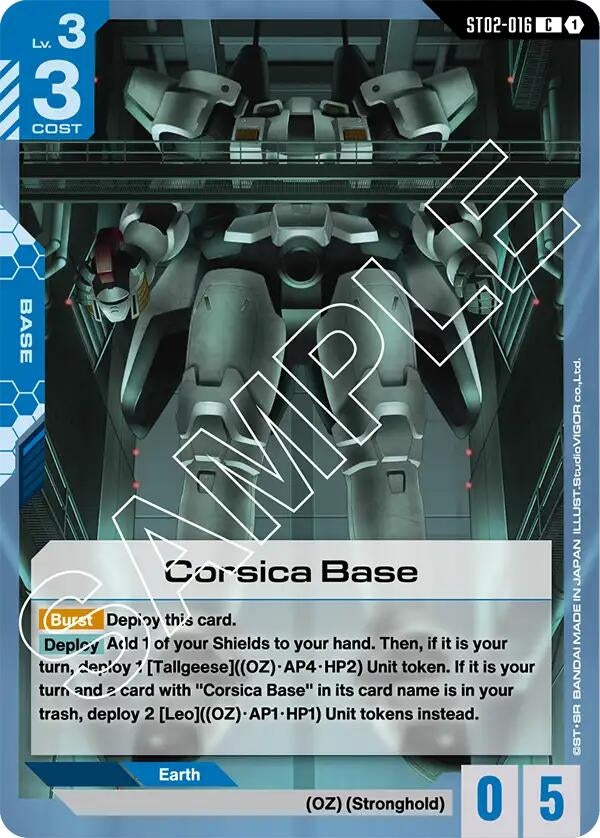 Image for Corsica Base (ST02-016) - Gundam Card Game