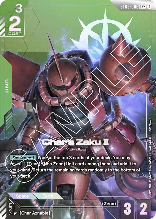 Image for Char's Zaku II (LR+) (ST03-006) - Gundam Card Game